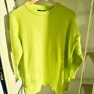 Mango Lime Green Oversized Sweater
